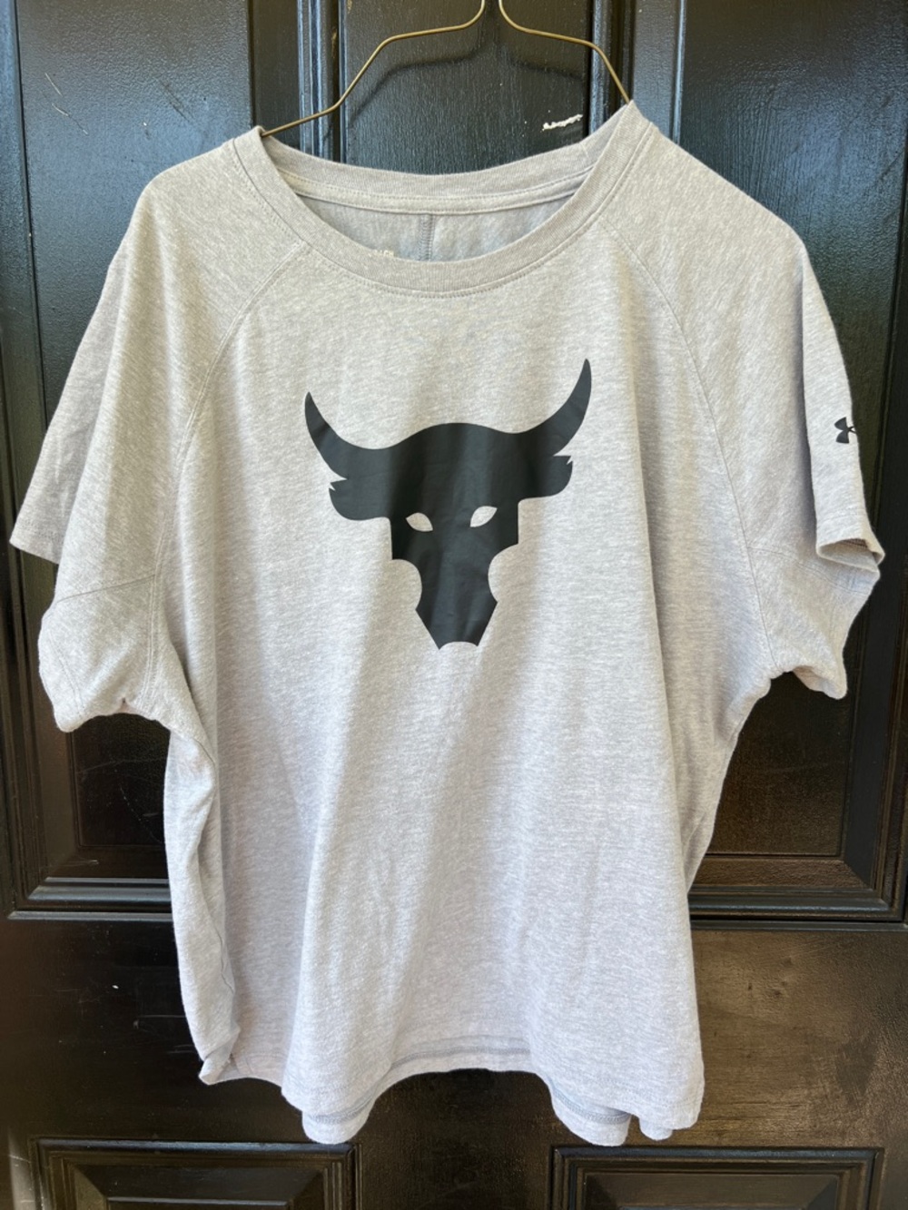 Under Armour Gray Short Sleeve Tee with Black Bull Logo